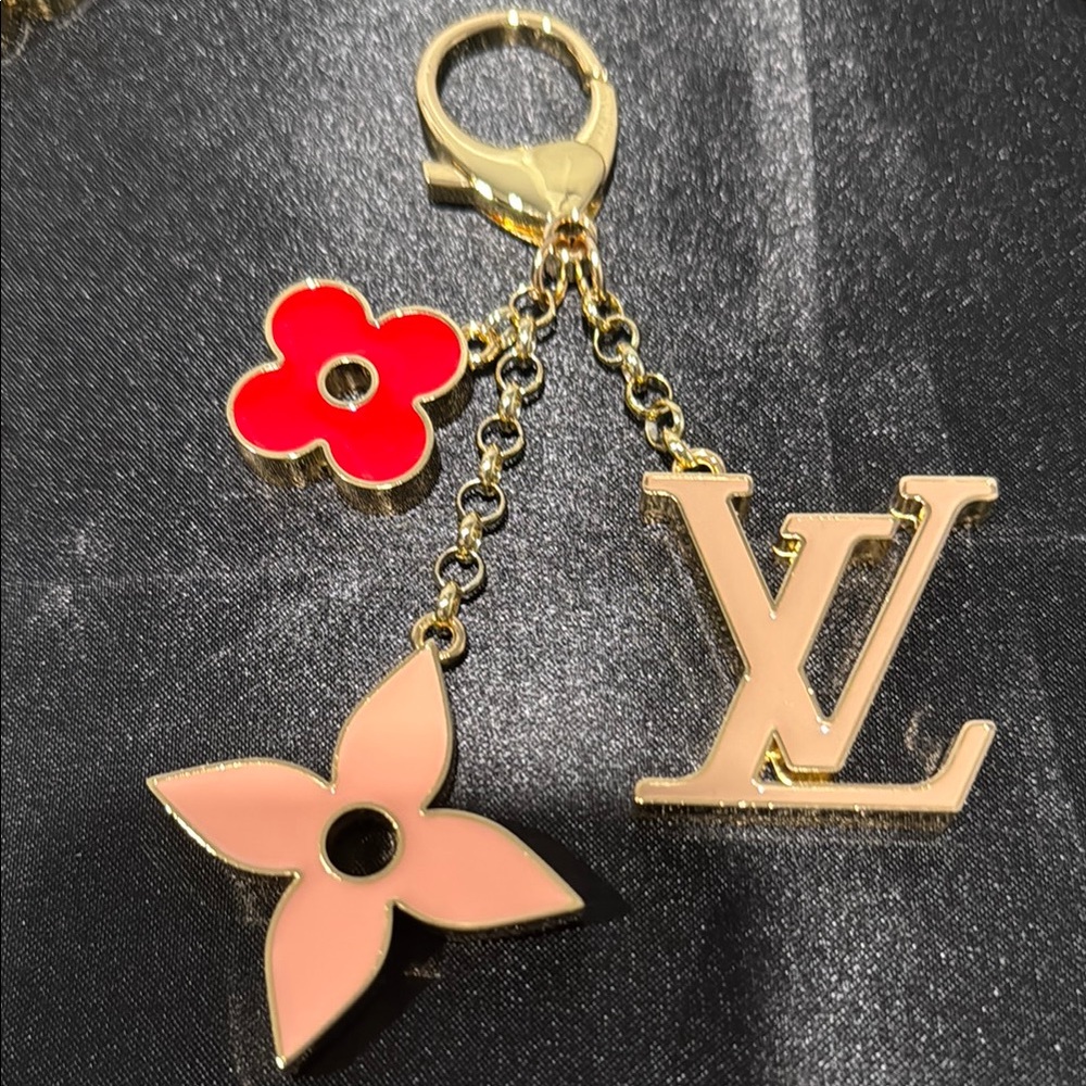 Luxury inspired gold and Pink Keychain
